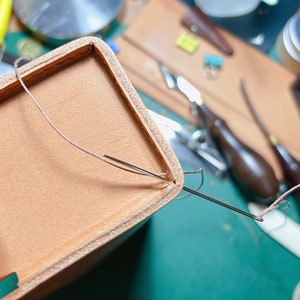 PDF Pattern Treasure Box Leather Coin Box Leather Craft DIY 4mm stitching hole/A4/1 file image 7