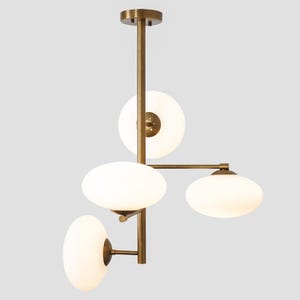Four Globe Brass Sputnik Handmade Chandelier Brass Ceiling Pendant Light Fixture