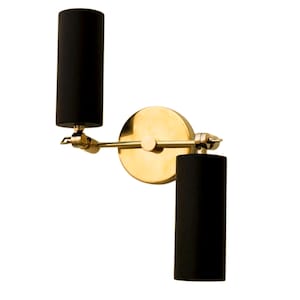 Stilnovo Matt Black Mid Century Brass Movable Italian Wall Fixture Sputnik Style Brass Sputnik Wall Sconce