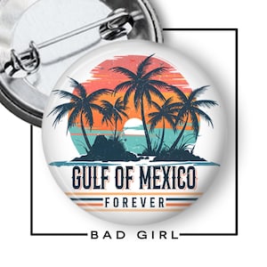 Gulf of Mexico Pinback Button: Tropical Beach Flair afbeelding 1