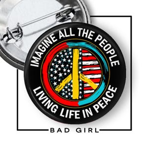 Peace Pinback Button: Anti-Trump Anti-War Political Flair
