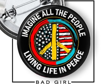 Peace Pinback Button: Anti-Trump Anti-War Political Flair