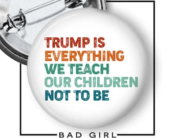 Anti-Trump Pinback Button: Resist Political Protest Flair