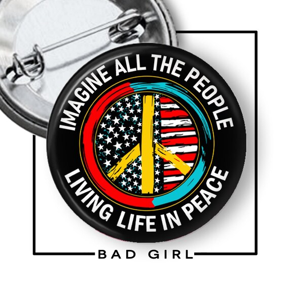 Peace Pinback Button: Anti-Trump Anti-War Political Flair