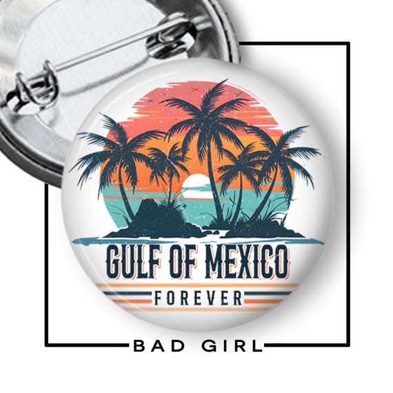 Gulf of Mexico Pinback Button: Tropical Beach Flair