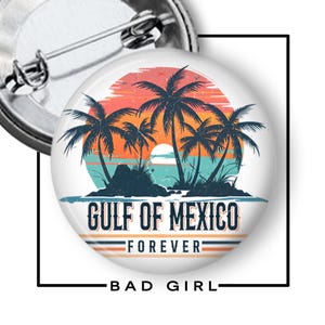 Gulf of Mexico Pinback Button: Tropical Beach Flair image 1