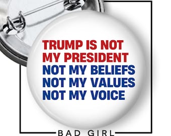Anti-Trump Pinback Button: Resist Political Protest Flair