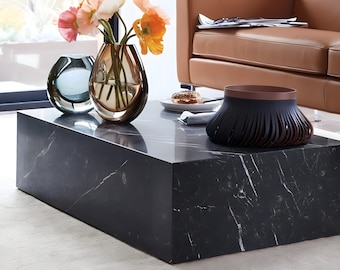 Black Marble Coffee Table: Handmade Luxury Furniture