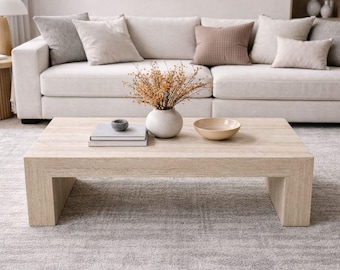 Travertine Marble Coffee Table: Handmade Luxury Furniture
