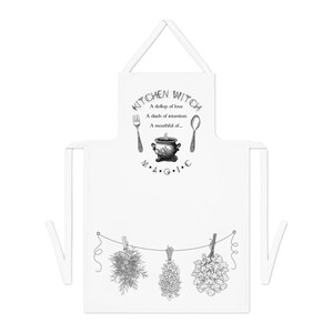 Kitchen Witch Apron, Perfect for Gift, Cooking, Baking, Home Chef, Witchcraft, Kitchen Decor