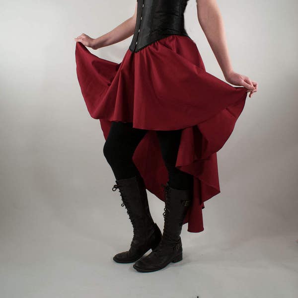 Fantasy skirt, larp, victorian, pirate, renaissance,  steampunk, cotton, made to order