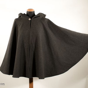 Woolen hooded cape cloak fantasy medieval renaissance, unisex, steampunk,larp, custom made