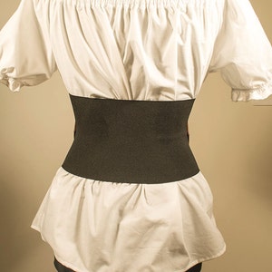 Alisea Corset Belt with strings in genuine leather and elastic band, different colors available image 5