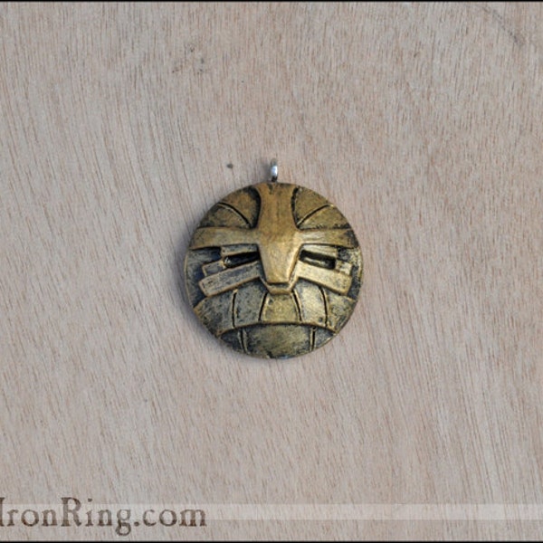 Terfin. Dwarf Fantasy Ironbreakers Pendant.  Inspired on Warhammer. Made in resin. Old brass, copper or steel finishes.
