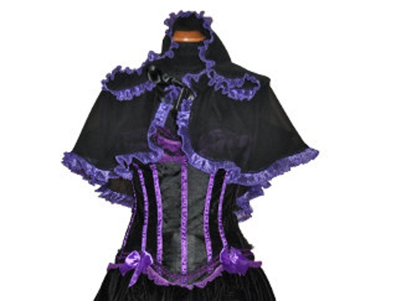 Made to order fantasy victorian renaissance gothic vampire hood, cape custom made image 1