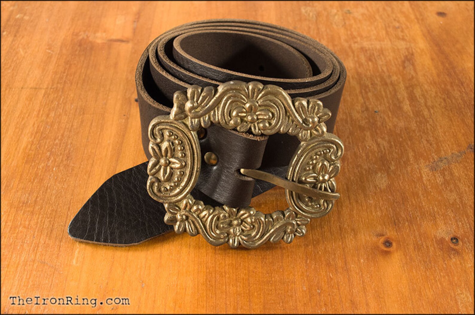 Fantasy Leather Belt With Brass Buckle IV Dorian Larp - Etsy