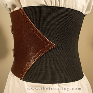 Alisea Corset Belt with strings in genuine leather and elastic band, different colors available image 4