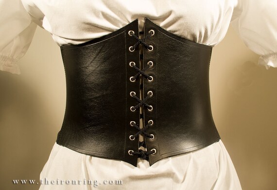 本革とゴムバンド、バックストラップを使用したレザーコルセットベルト