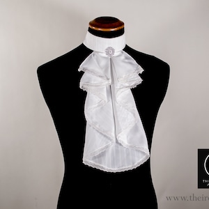 Jabot decorated, Steampunk and Victorian, historical, cotton, gothic, vampire, dandy