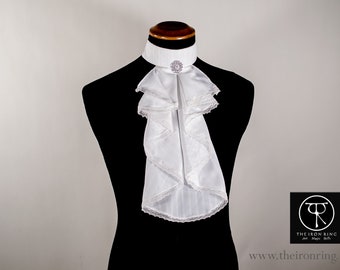Jabot decorated, Steampunk and Victorian, historical, cotton, gothic, vampire, dandy