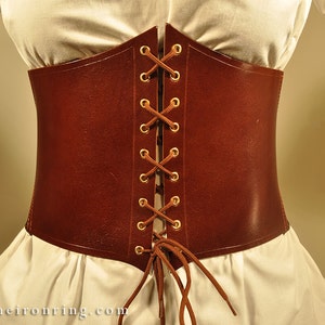 Borea Corset Belt in genuine leather and elastic band, back strips.