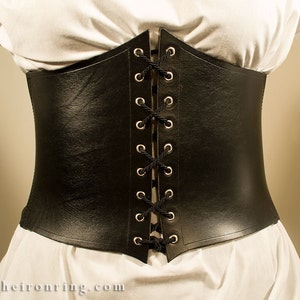 Alisea Corset Belt with strings in genuine leather and elastic band, different colors available