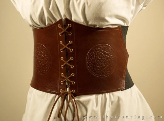 Leather Corset Belt Alisea Celtic With Strings in Genuine  display picture 3