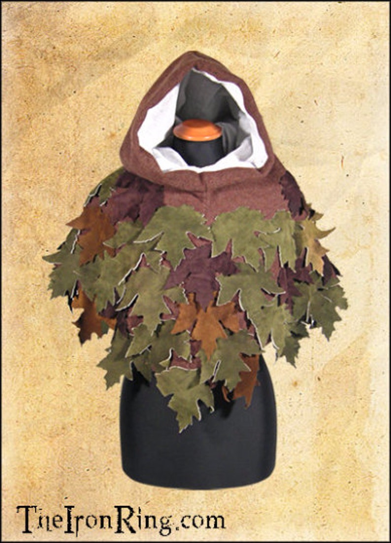 Suede Leather maple leaves Sand, brown and green set of 10 three different colors