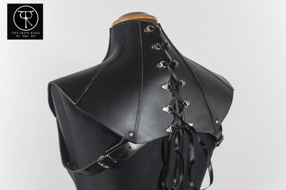 Real Leather Neck Corset, Posture Collar, With Back Lacing  display picture 3
