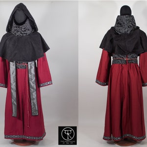 Mage Long Robe Gunther Priest, Mage Fantasy Robe and Cape, Larp, Made to Order, Custom ...