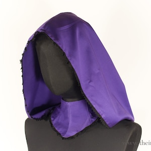 Neck corset with hood with lace, victorian, gothic, fantasy, drow, cape,  lolita.