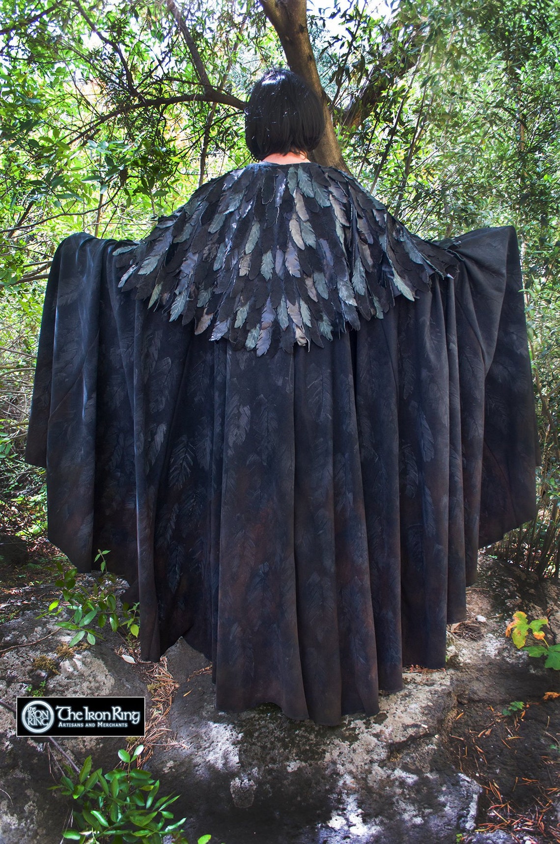 Raven Plumes Cloak Lord Fantasy Mage Sciaman Made to Order - Etsy