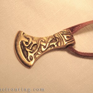 Viking Axe Brass Pendant, historical, protection amulet, talisman image 3