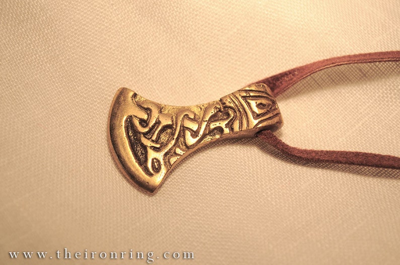 Viking Axe Brass Pendant, historical, protection amulet, talisman image 3