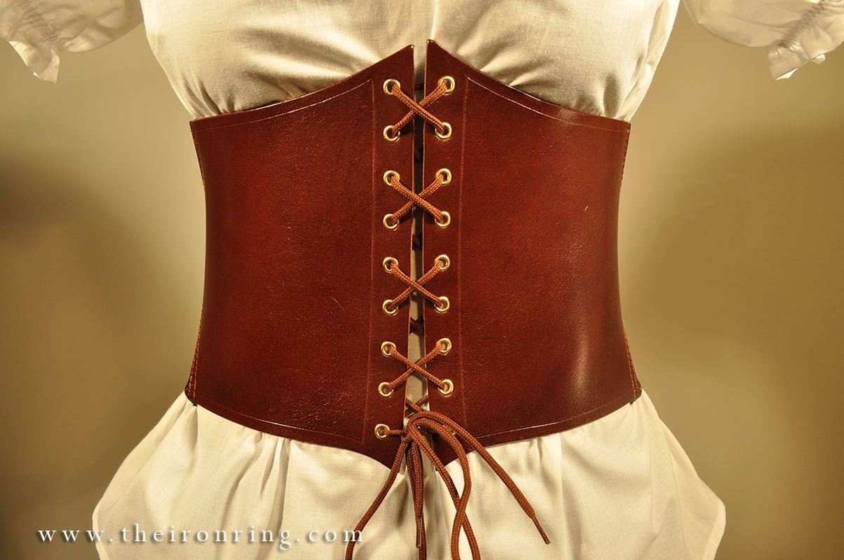 Brown Leather Elastic Wide Stretch Belt Corset Top Halloween Cosplay Costume NWT SANSTHS Corset Belt for Women Wide Elastic Waist Belt for  main image 3