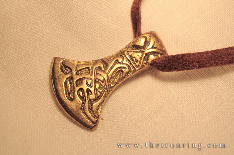 Viking Axe Brass Pendant, historical, protection amulet, talisman image 2