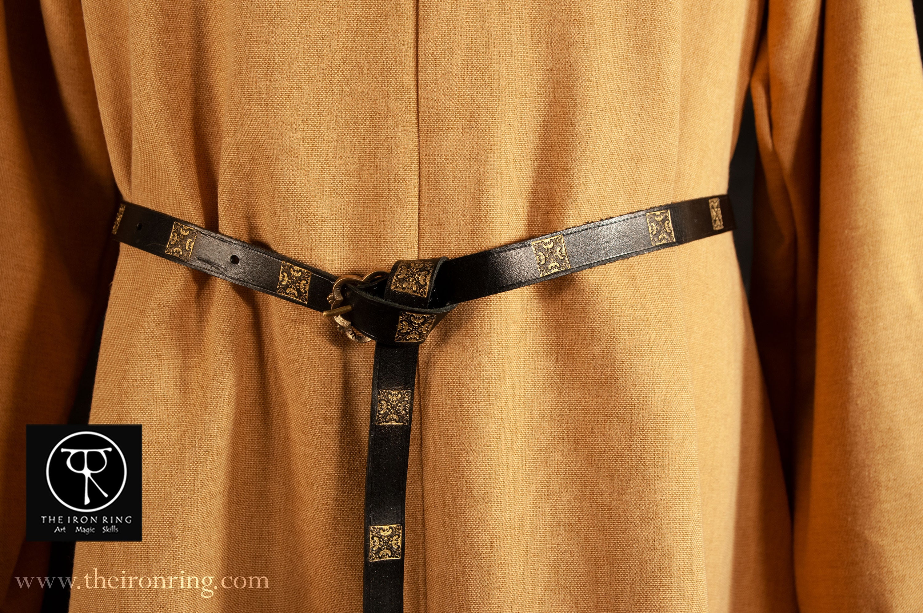 Leather Belt Painted Decorated Patina Larp, Medieval Fantasy  display picture 2