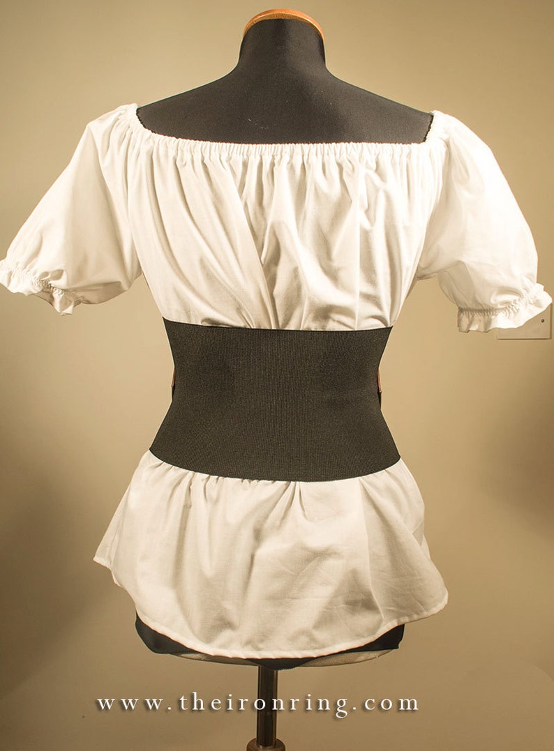 Alisea Corset Belt with strings in genuine leather and elastic band, different colors available image 5