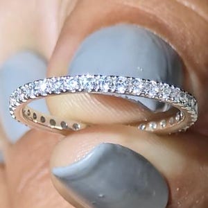 1CT Round Brilliant Cut Moissanite Band, U Prong Set Full Eternity Wedding Band, Matching Band For Engagement Ring, Ring Gift For Women