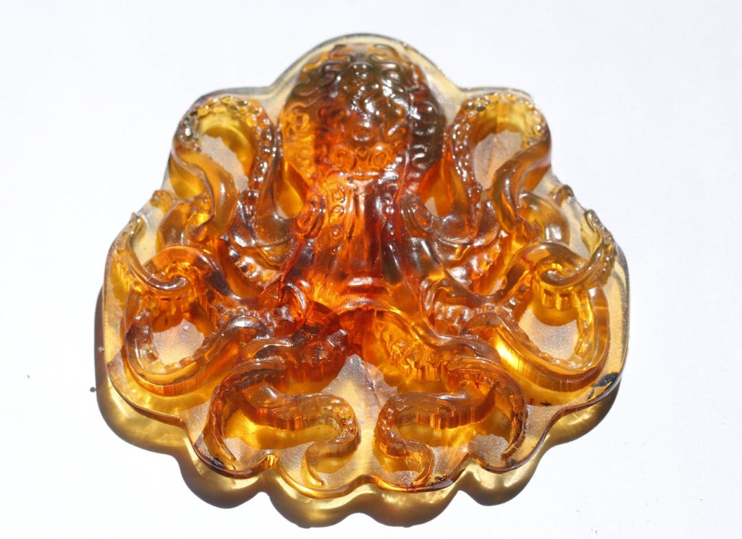 Terrific Octopus Carved in Mexican Amber - Etsy