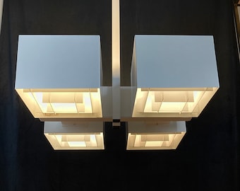 Large 1970s Scandinavian design geometric ceiling light