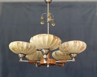 Art deco style mid century Scandinavian chandelier