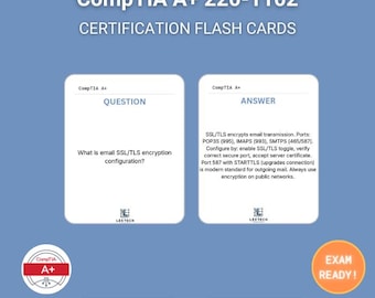 CompTIA A + 220-1102 Lernführer Lernkarten | Druckbare PDF + Anki Digital Cards | Digitaler Download