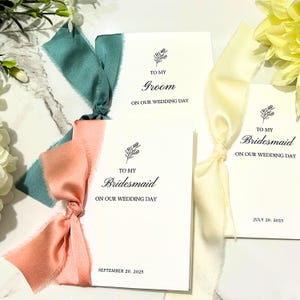 Biglietti personalizzati per il giorno del mio matrimonio, per mia madre, per mio padre, per i miei suoceri, per la mia damigella d'onore, biglietti ricordo per il giorno del mio matrimonio, per la damigella d'onore.