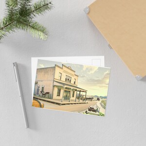 Vintage Western Fine Art Postkarte, nostalgische Kunstdrucke, Alte Stadt Dekoration, Sammler Briefpapier, Rustikale Geschenkidee