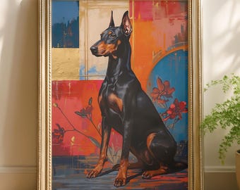 なめらかなドーベルマン犬の横顔イラスト - すぐにダウンロードできる