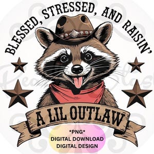 Feral Mom T-Shirt PNG, Unhinged Mama Sublimation Design, Trendy Raccoon Clipart, Funny Cowgirl Mama Meme Clipart for Shirts,Digital Download