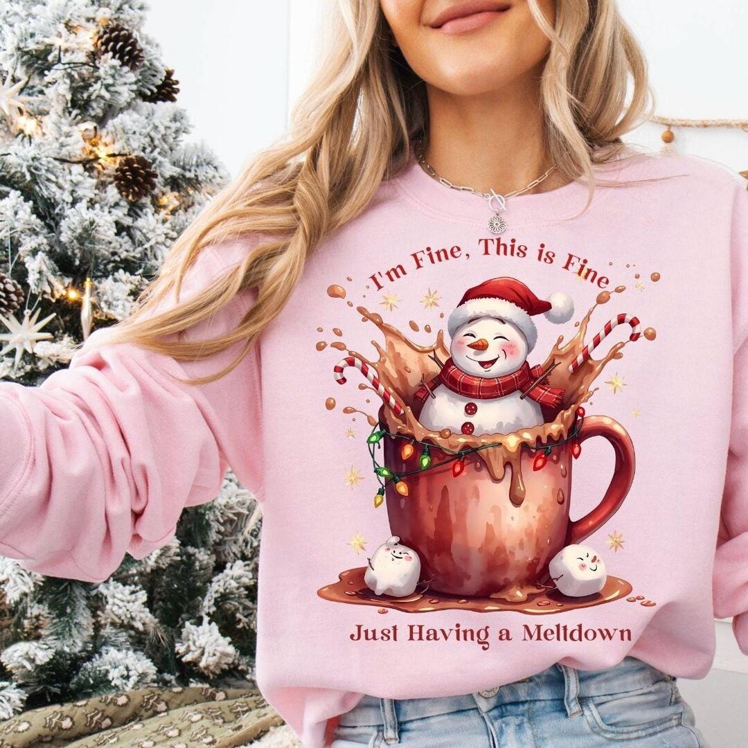 Snowman Hot Cocoa Meltdown PNG | Funny Christmas Sublimation Design | I ...