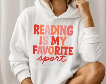 Leggere è il mio sport preferito PNG, Design a sublimazione per amanti dei libri, Citazione libresca, Clipart divertente del bibliotecario, Download digitale estetico del topo di biblioteca