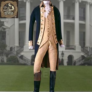 Handmade 18th Century Military Coat - George Washington Reenactment Costume